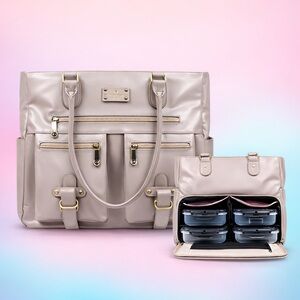 Renee Tote Meal Prep Management 4 - Meal Removable Insulated Core - Stone Beige